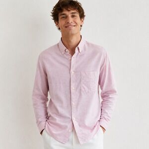 H&M L.O.G.G. Mens Pink Cotton Button Down Shirt Regular Fit Small 0686564 0